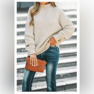 NWT Cupshe Tan Turtleneck Sweater